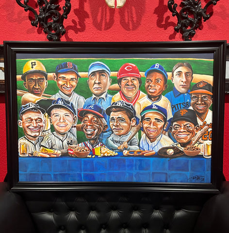 "7th INNING SUPPER" Original Framed Painting (24x36 Painting - 27x39" Framed)